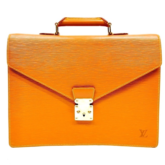 LOUIS VUITTON LV Cipango Gold EPI Leather Top Handle Ambassador Business Bag - Picture 1 of 13